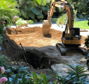 Excavation pour la dépollution d'un terrain chez un particulier