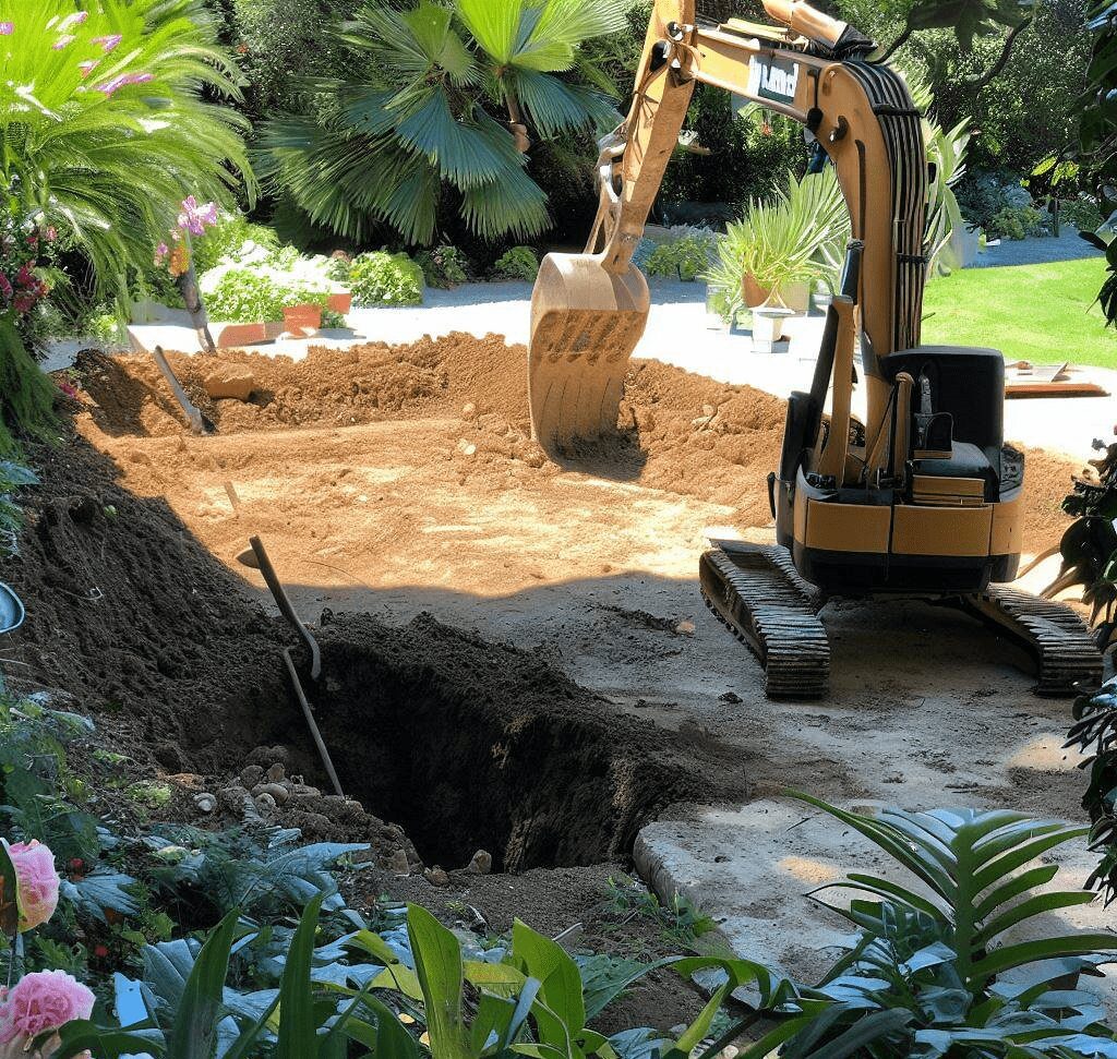 Excavation pour la dépollution d'un terrain chez un particulier