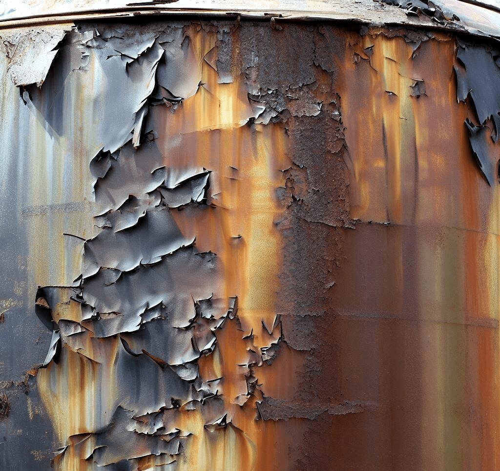 Image d'une cuve de fioul enterrée détériorée