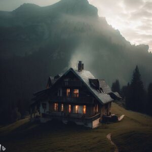 Maison isolée en montagne, exemple d'installation d'ANC en zone de haute altitude