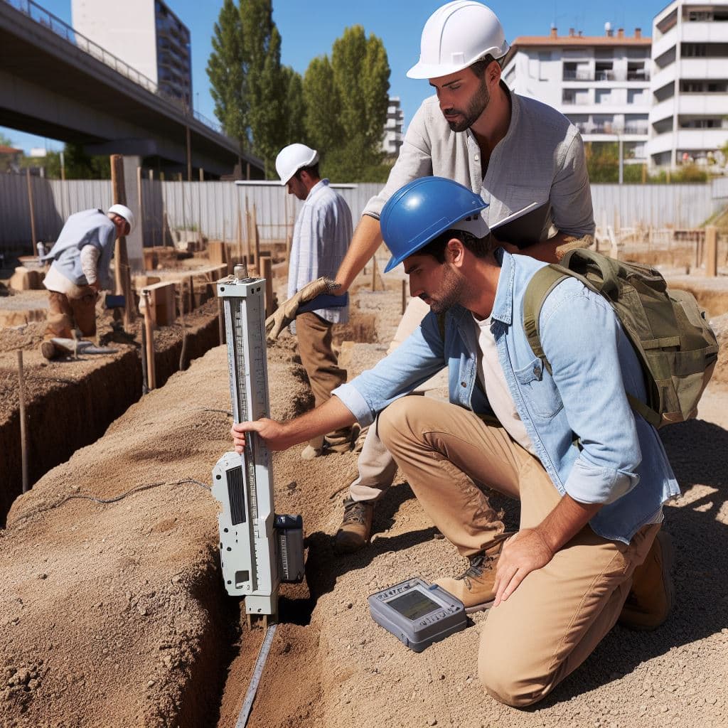 Techniciens effectuant une étude de sol à Toulon