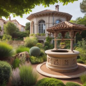 Puits en pierre dans un jardin à Toulouse